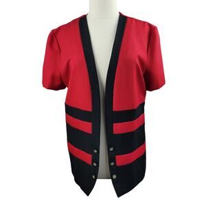 Vintage Blazer Womens 16 Made in USA Open Front Lightweight Kari's Korner